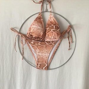 Swimwear Tan Snake Print Bikini Set NWT.